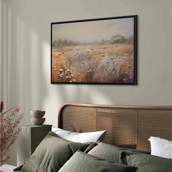 Quadro - Impressionist meadow – field landscape in a pastel colour palette