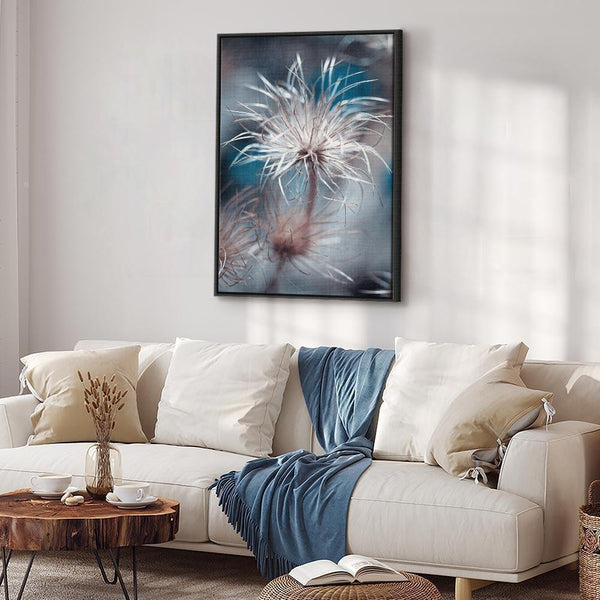 Quadro - Plant in Blues (1 Part) Vertical