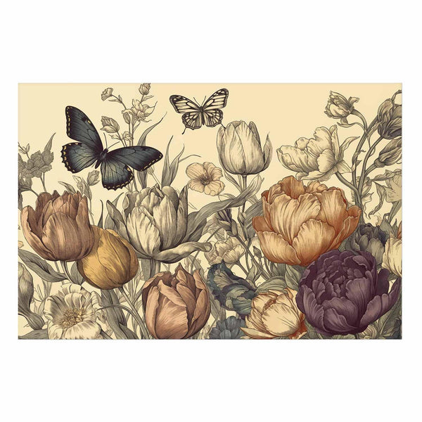 Poster - Colorful Tulips on a Cream Background