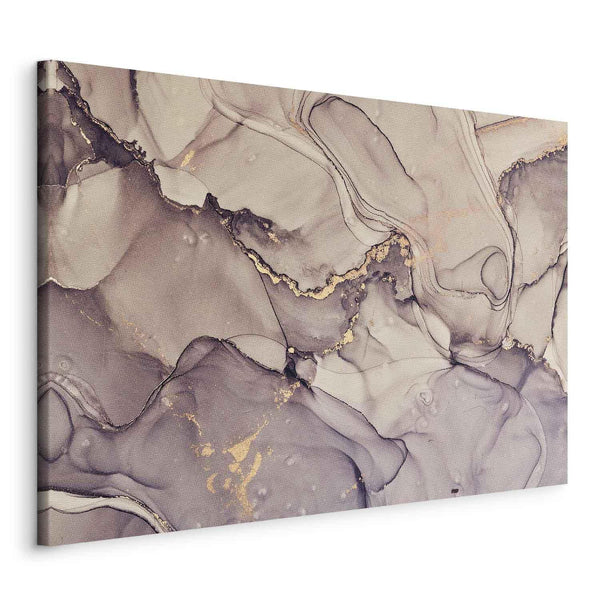 Quadro - Watercolour abstraction - powder pink marble with gold accents