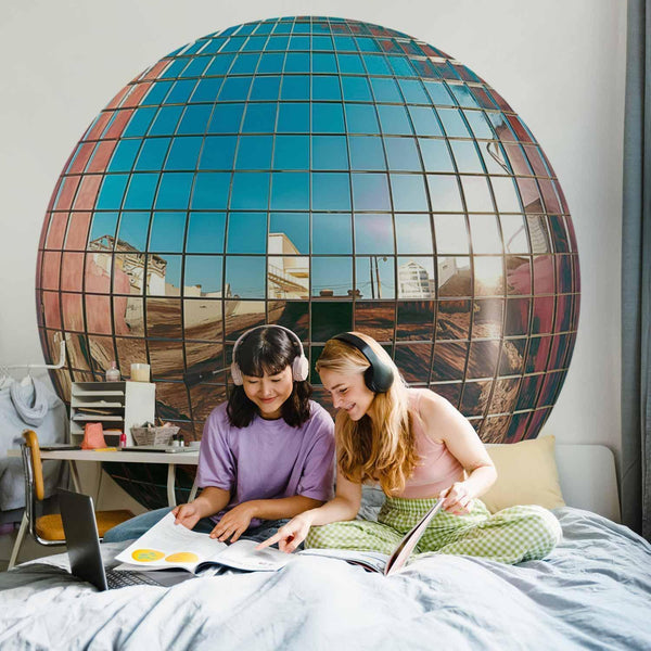Carta da parati rotonda - Platinum disco ball