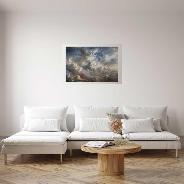 Poster - Golden Reflections on Clouds Announcing Dusk