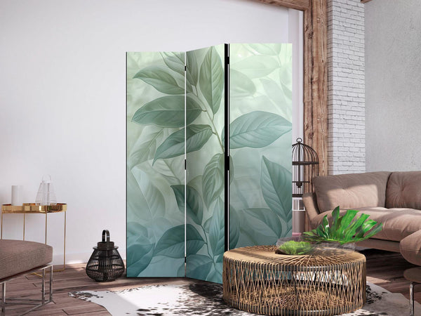Paravento - Large Leaves in Green-Mint Shades - Botanical Motif