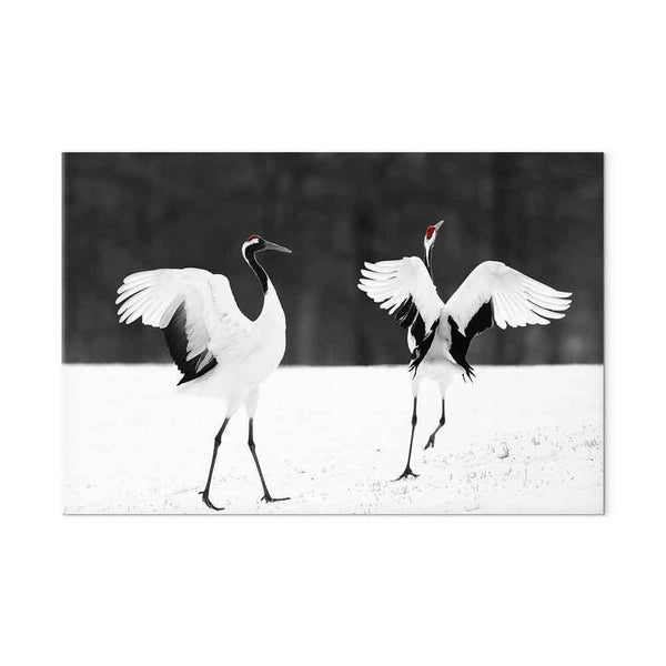 Quadro - Dancing Cranes (1 Part) Wide