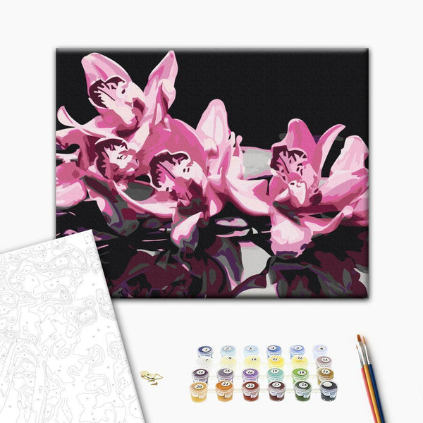 Quadro fai da te - Pink Orchid (Black Background)