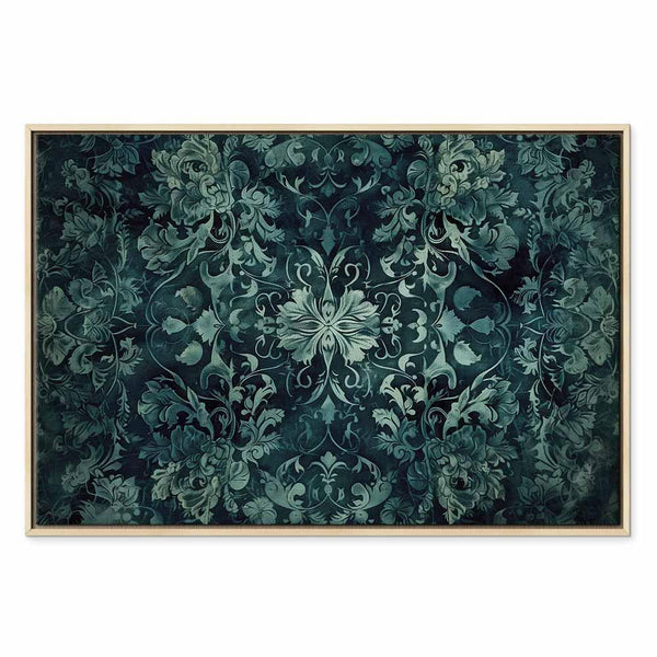 Quadro - Oriental Pattern Carpet: Emerald Ornaments and Worn Patterns