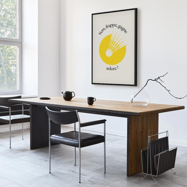 Quadro - Badminton Shuttlecock on a Yellow Circle Background