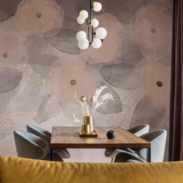 Carta da parati - Minimalist meadow - patterns on a delicate beige textured background