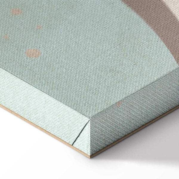 Quadro - Cloudy Night Sky - Moons in Brown and Beige Hues Among Clouds and Numerous Little Stars on a Light Background