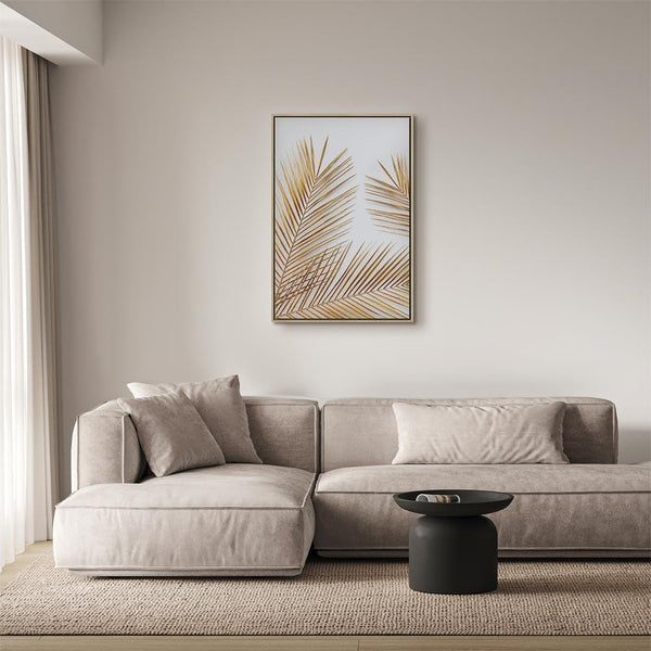Quadro - Golden Palm Leaves (1 Part) Vertical