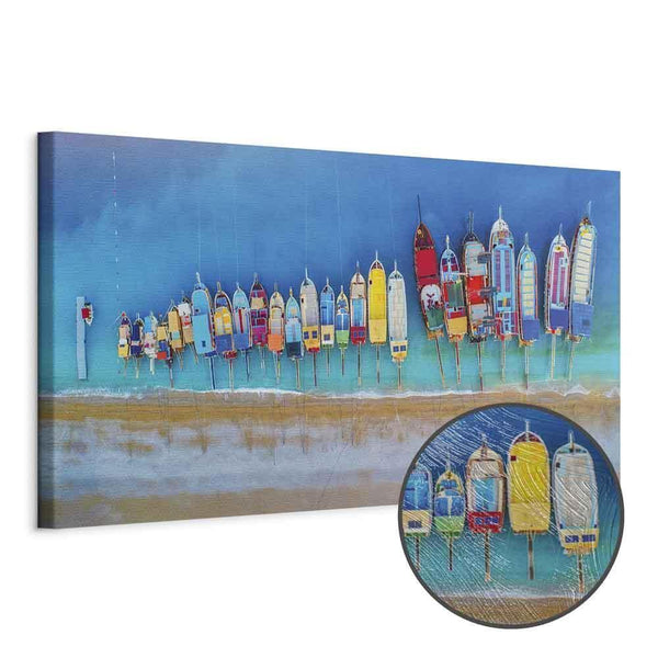 Quadro - Colourful Boats (1 Part) Narrow