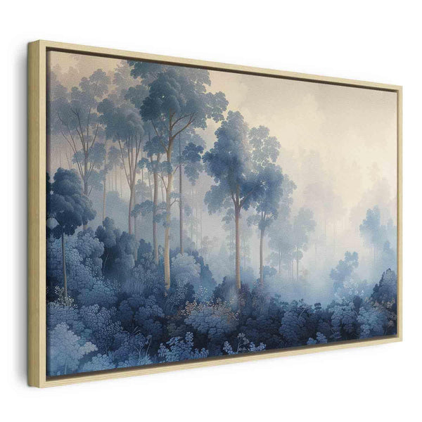 Quadro - Landscape with Trees in Illustrative Style Fairy-Tale Blue Forest