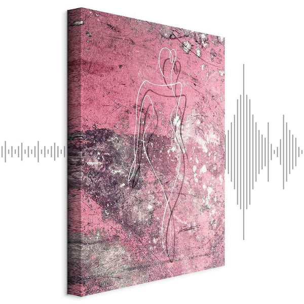 Quadro - Figure on Pink Background (1-part) - Female Silhouette in Marble