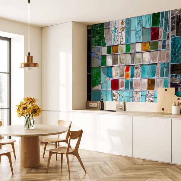 Carta da parati - Sapphire Stained Glass