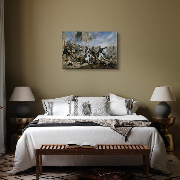 Quadro - Joaquín Sorolla y Bastida – The death of Pedro Velarde y Santillán during the defence of the Monteleon Artillery Barracks