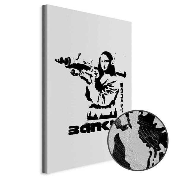 Quadro - Contrast Duel (1-part) - Banksy on Mural with Mona Lisa