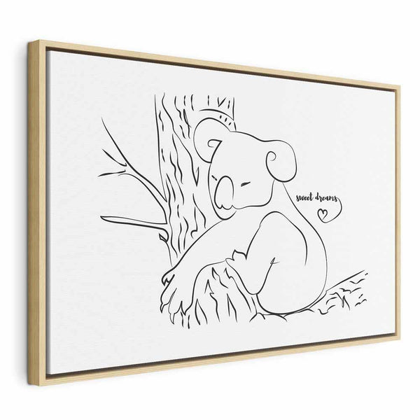 Quadro - Quiet Charm of Nature (1-part) - Sleeping Koala in Black and White