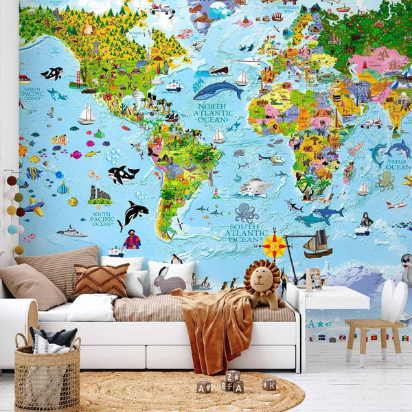 Carta da parati - World Map for Kids