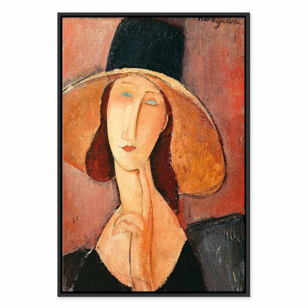 Quadro - Amedeo Modigliani – Portrait of Jeanne Hebuterne in a Large Hat