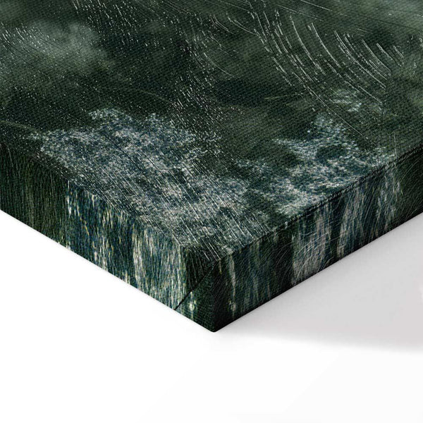 Quadro - Retro Landscape Grove Trees and Pond in Patinated Shades of Green