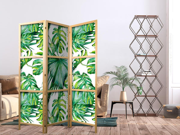 Paravento giapponese - Monstera and Palm Leaves I