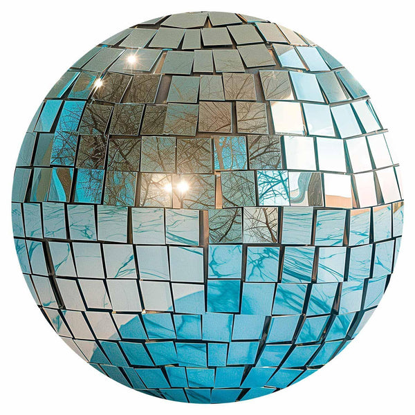 Carta da parati rotonda - Sky blue disco ball