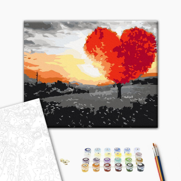 Quadro fai da te - Heart-Shaped Tree (Sunrise)