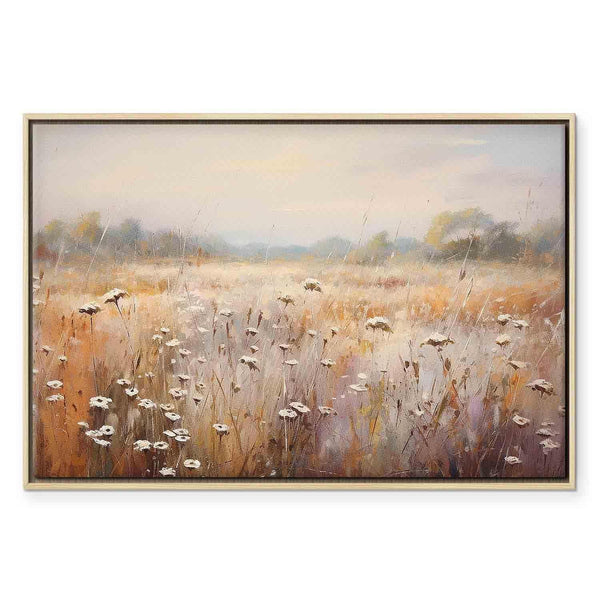 Quadro - Impressionist meadow – field landscape in a pastel colour palette