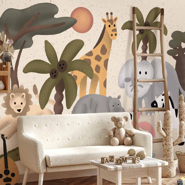 Carta da parati - Children's Africa - Animals With Simple Shapes