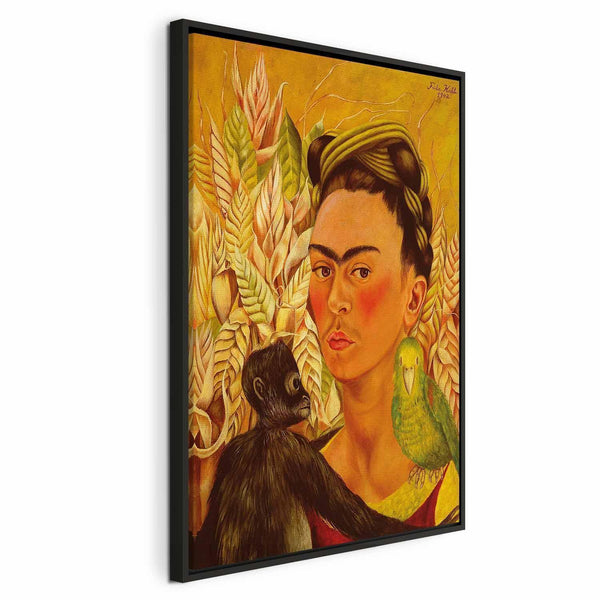 Quadro - Frida Kahlo – Self-Portrait with Monkey and Parrot