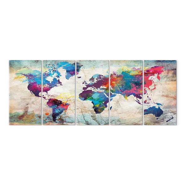 Quadro - World Map: Cracked Wall