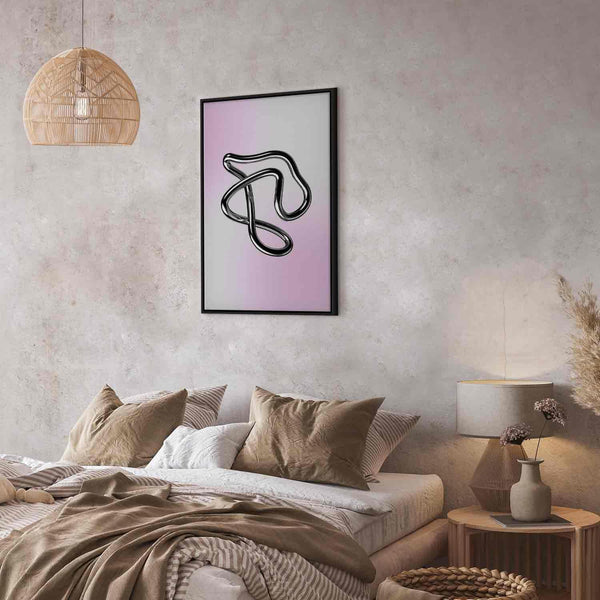Quadro - Silver Intricacies - Fluid Metallic Figure on a Gradient Background