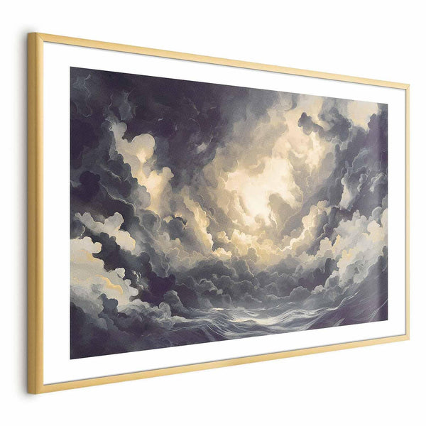 Poster - Epic Play of Light: The Sun Battling for Dominance Over the Clouds