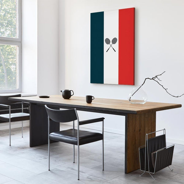 Quadro - Black Badminton Rackets Against the Backdrop of the French Flag