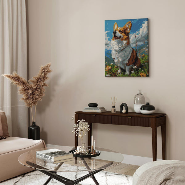 Quadro fai da te - Sunny Corgi