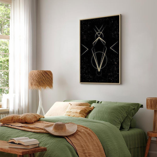 Quadro - Symmetry of Shapes (1-part) - Graphic Motif in Black Shade