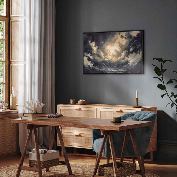 Quadro - Epic Light Play: The Sun Battling for Dominance Over the Clouds