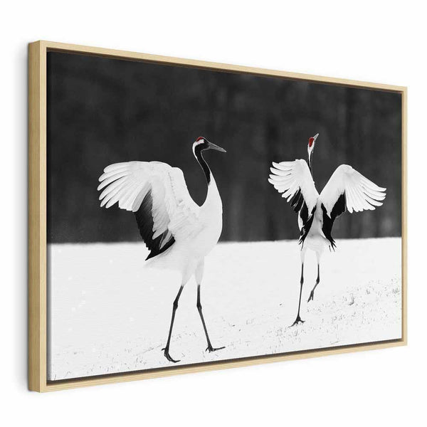 Quadro - Dancing Cranes (1 Part) Wide