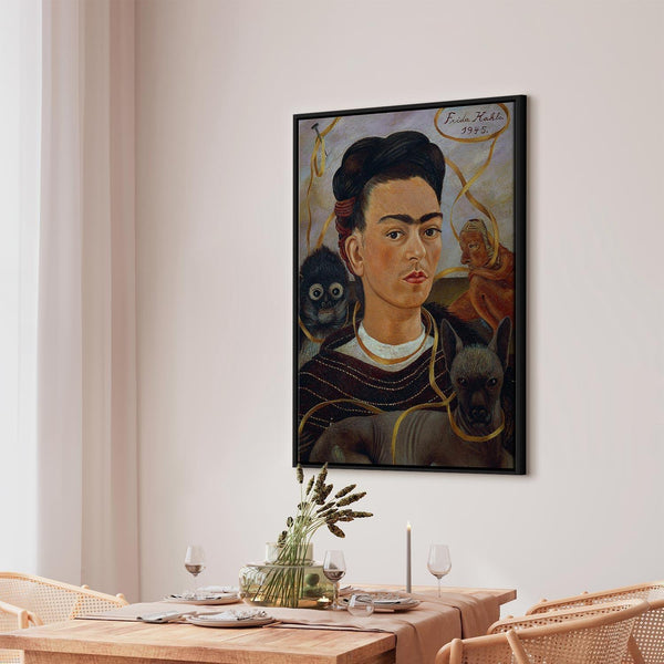 Quadro - Frida Kahlo – Self-Portrait with Changuito