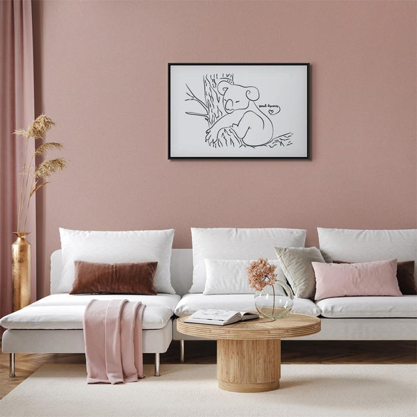 Quadro - Quiet Charm of Nature (1-part) - Sleeping Koala in Black and White