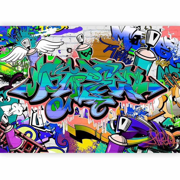 Carta da parati - Graffiti: blue theme