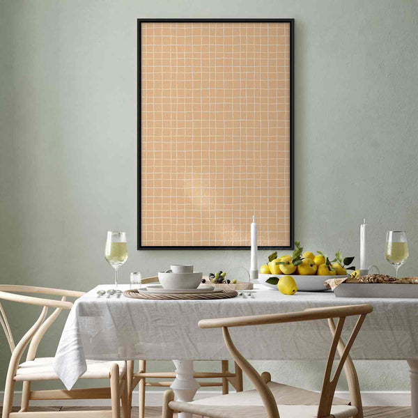 Quadro - Waving Lines - Creamy Grid on a Noisy Pastel Background