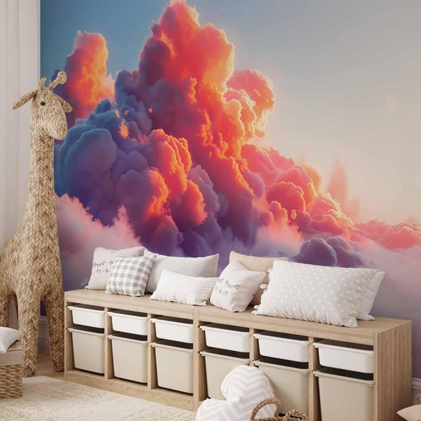 Carta da parati - Twilight Spectacle: Clouds in Shades of Pink and Violet