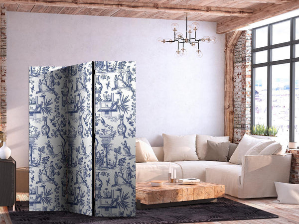 Paravento - Rome and Botany - Blue Pattern with a Greek and Plant Motif