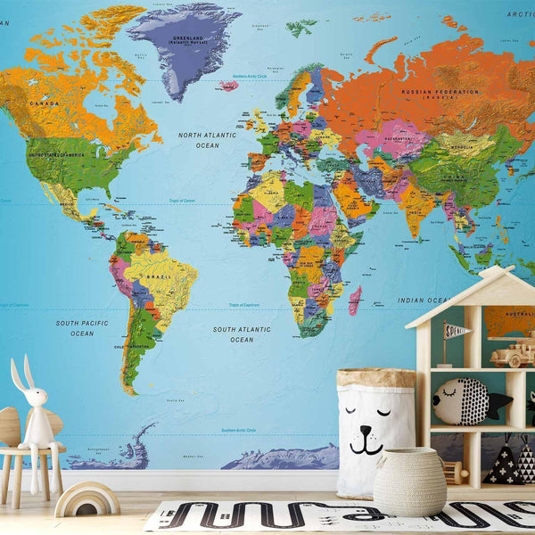 Carta da parati - World Map: Colourful Geography