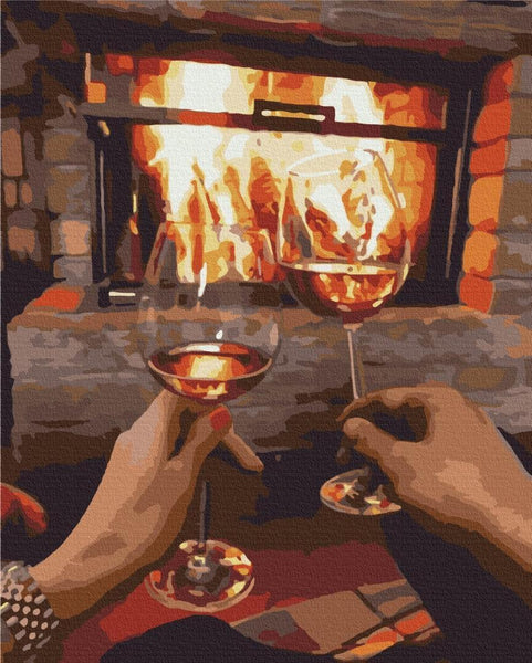Quadro fai da te - An evening by the fireplace