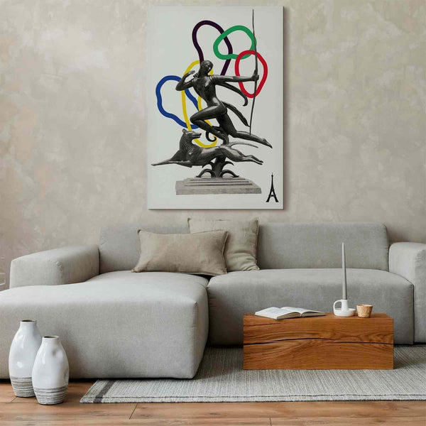 Quadro - Woman With Dog - Illustration