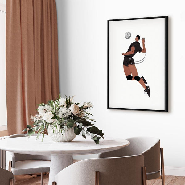 Quadro - Volleyball Player on a White Background - Illustration