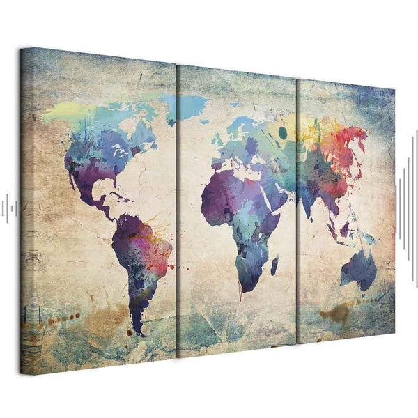 Quadro - Rainbow Map (triptych)