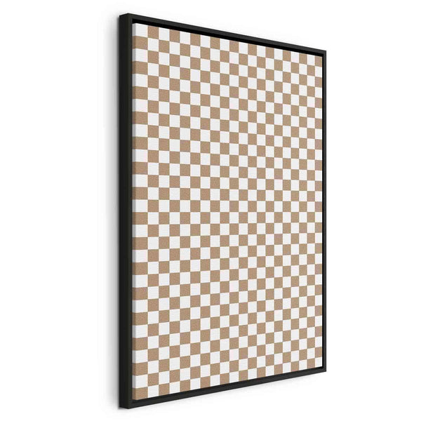 Quadro - Checkerboard Pattern - Brown-White Grid with a Subtle Noise